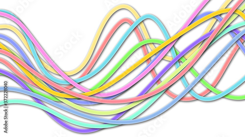 abstract colorful overlapping ribbons waves illustration  backdrop