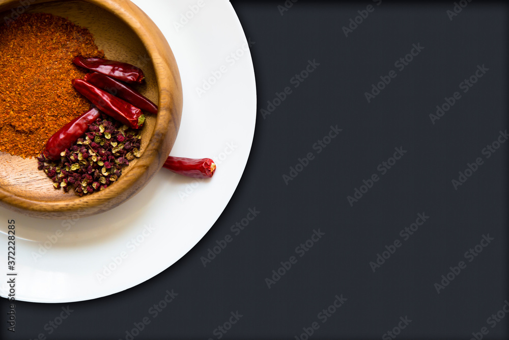 Cooking theme background: dry spicys, Aniseed , pepper, cinnamon; seasonings on white background top view copy space Cooking theme background: dry spicys, Aniseed , pepper, cinnamon; seasonings on white background top view copy space