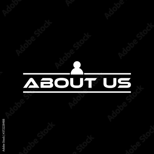 About us icon isolated on dark background