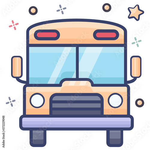 
School bus vector in editable flat style 
