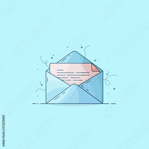 Email and messaging flat illustration, New email message vector illustration.