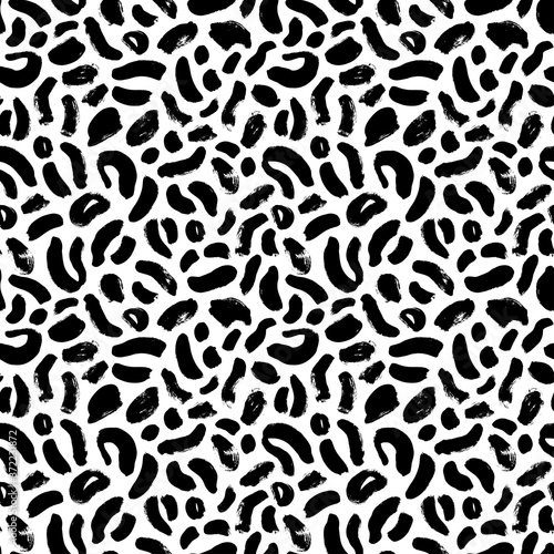 Abstract animal skin leopard seamless pattern design. Vector abstract animal motif. Jaguar, leopard, cheetah, panther fur. Black and white seamless camouflage background. Fashion and stylish ornament