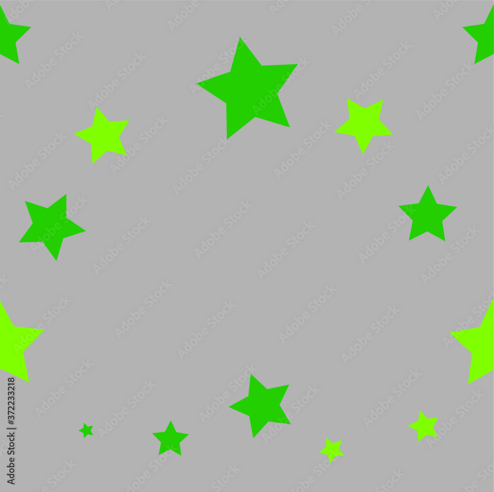 Green stars in different colors on a gray background. Template for cover, postcard, fabric and Wallpaper. Seamless pattern Green stars in different colors on a gray background. Template for cover, postcard, fabric and Wallpaper. Seamless pattern