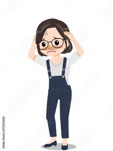 メガネを掛けた若い主婦