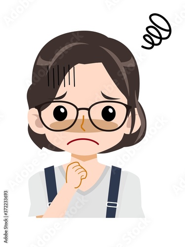 メガネを掛けた若い主婦