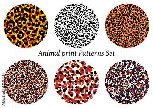 set of animal print vector patterns	
