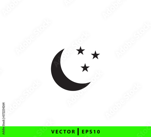 Moon and sun icon vector logo design template