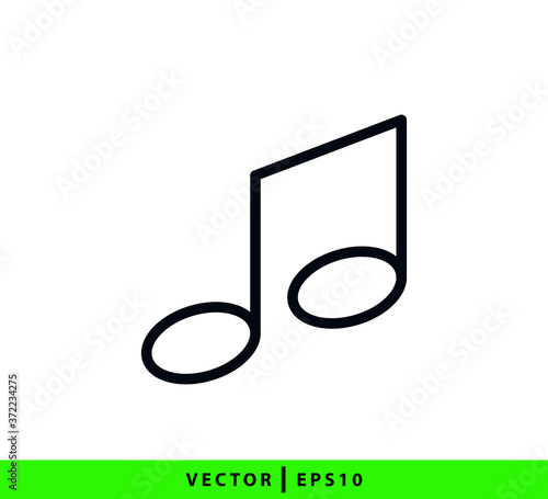 Not music icon vector logo design template