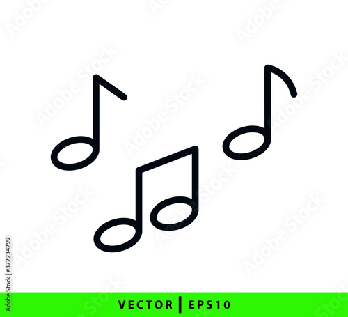 Not music icon vector logo design template