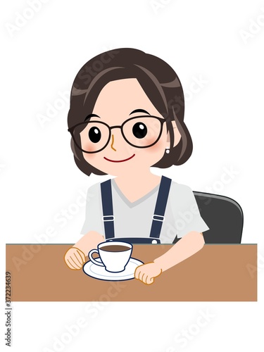 メガネを掛けた若い主婦