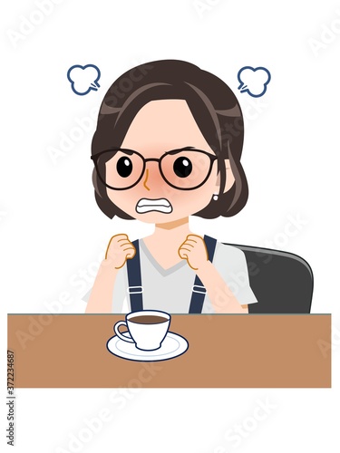 メガネを掛けた若い主婦