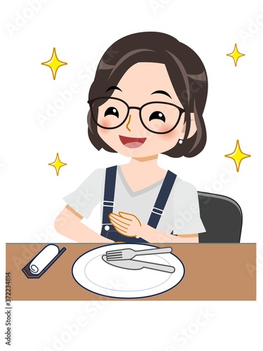 メガネを掛けた若い主婦