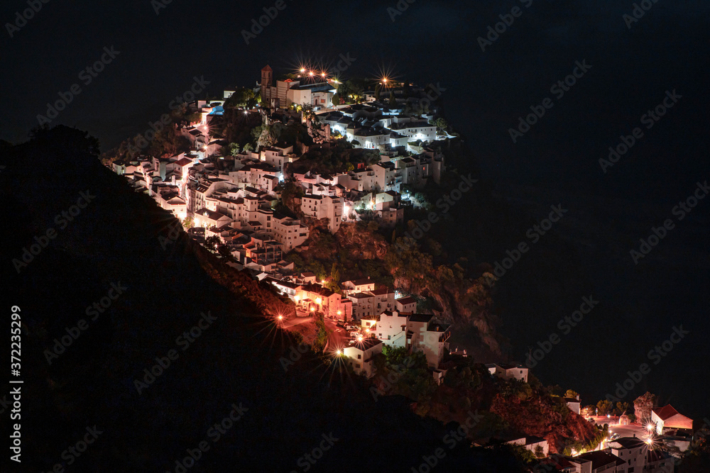Spanish, Italian local town at night, Casares