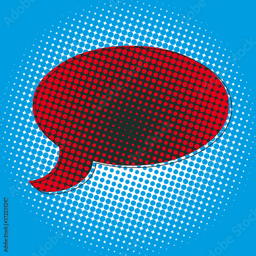 Farbraster Kreis weiß blau Sprechblase