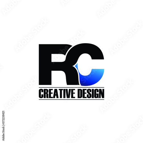 Letter RC simple logo design vector