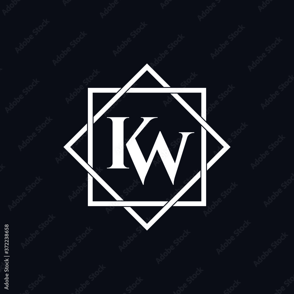 Letter KW simple luxury logo design Letter KW simple luxury logo design