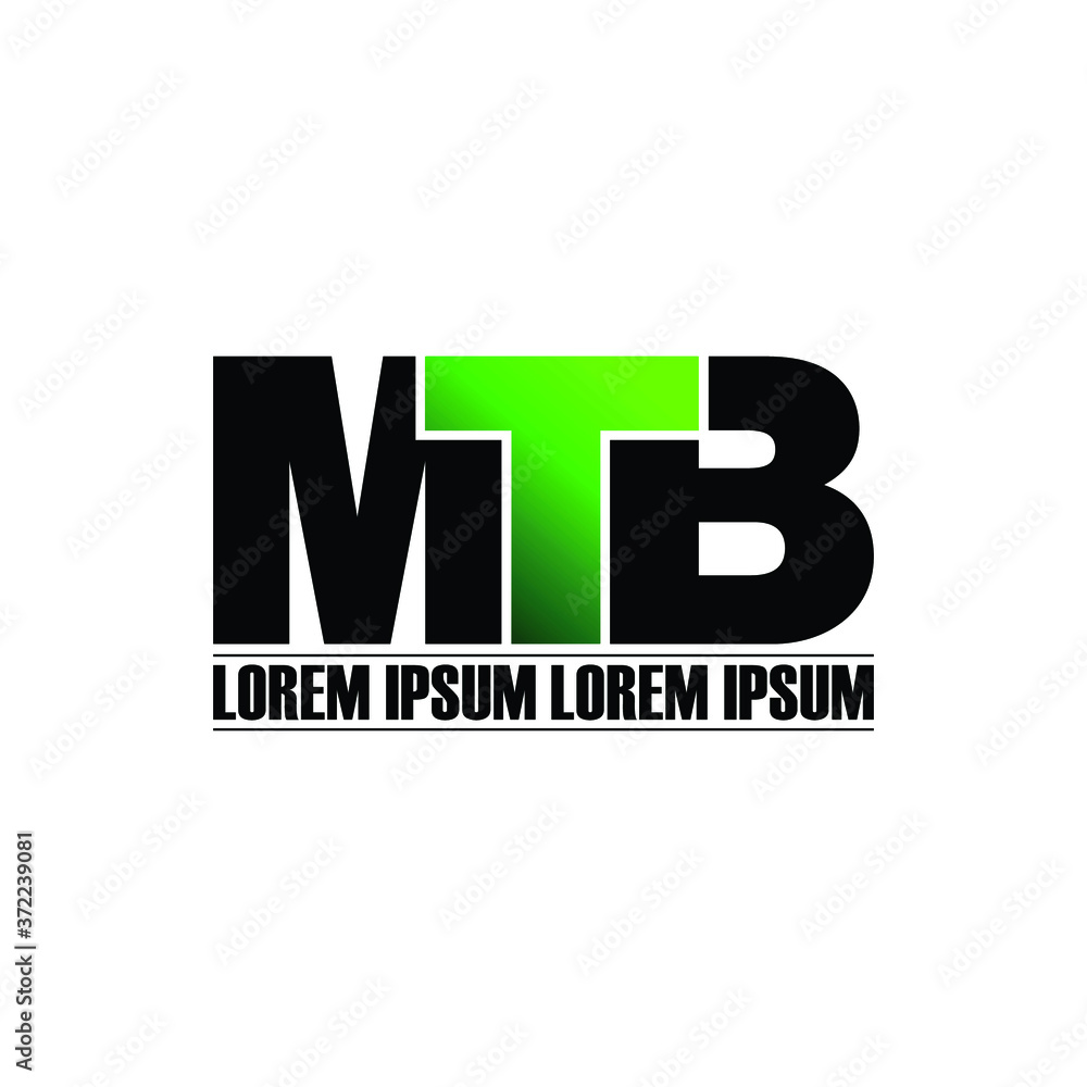 Fototapeta premium MTB letter monogram logo design vector