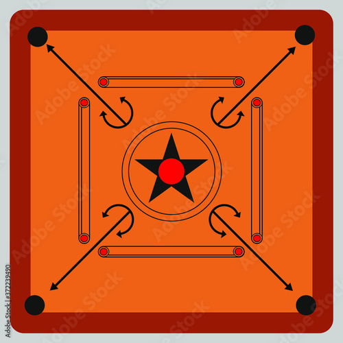 Various family game, carrom board.