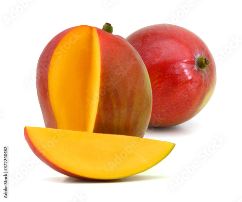 Mango fruit isolated on white background. Clipping Path