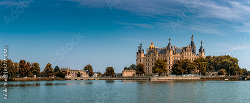 panorama view of the castle of Schwerin in Mecklenburg-Vorpommern