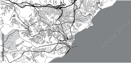 Urban vector city map of East London, South Africa