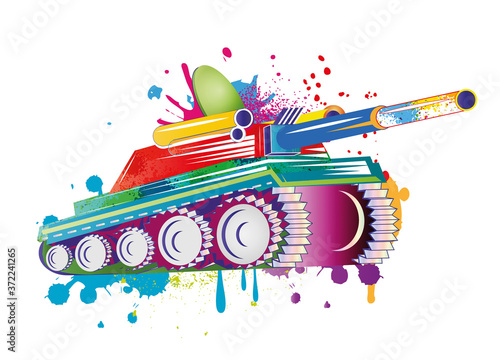 Kunst statt Krieg - Kunterbuntes Panzer Fahrzeug