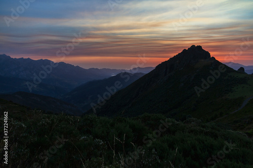 Sunrise in the Picos de Europa in the Llesba lookout