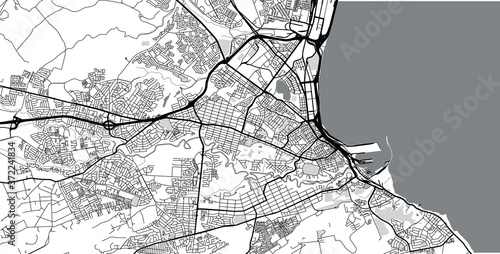 Urban vector city map of Port Elizabeth, South Africa