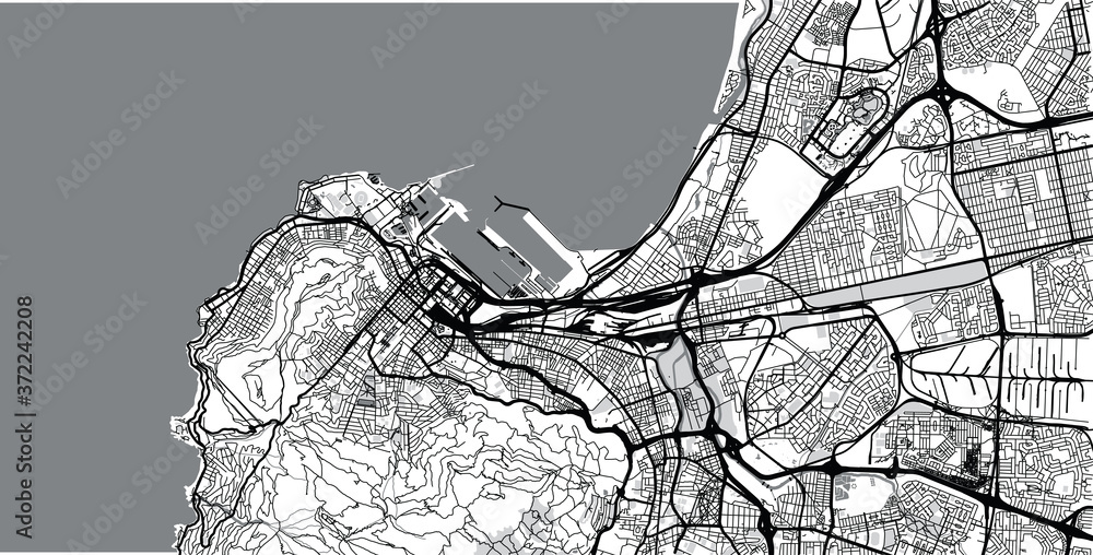 Naklejka premium Urban vector city map of Cape Town, South Africa