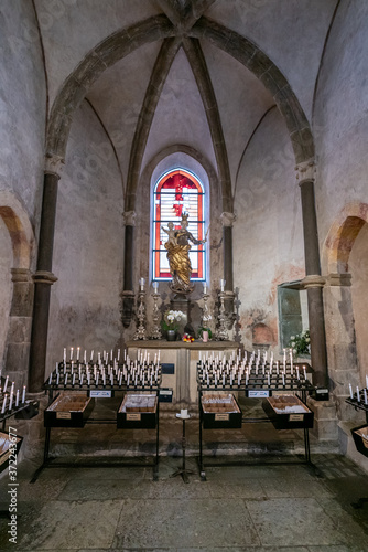 interior view of the historic Limburg cathedral with a view of the chapel © makasana photo