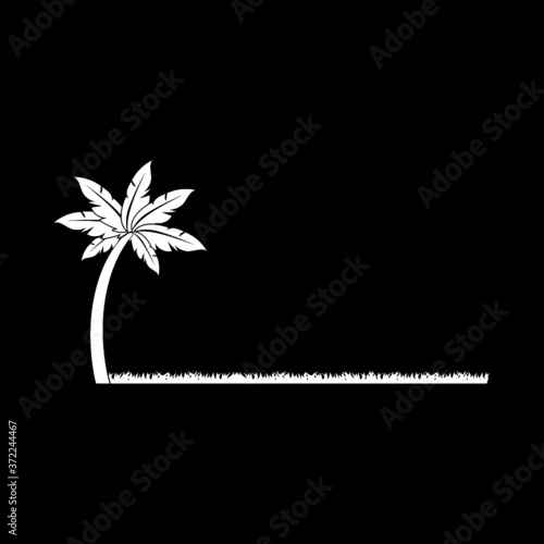 Palm tree icon isolated on dark background