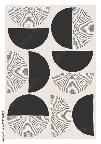 Trendy abstract creative minimalist artistic hand drawn composition