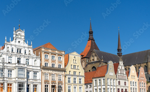 view of the houses at the Neuer Markt Square in Rostock © makasana photo