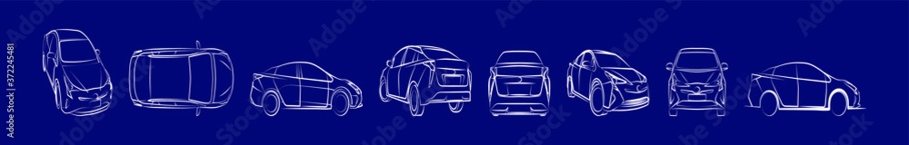 a set of car sketch icon design template with various models. vector illustration a set of car sketch icon design template with various models. vector illustration