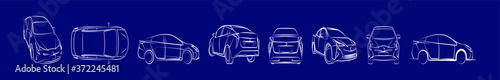 a set of car sketch icon design template with various models. vector illustration