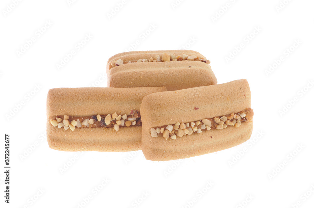 Tasty cookie and cakes isolated on white background Tasty cookie and cakes isolated on white background