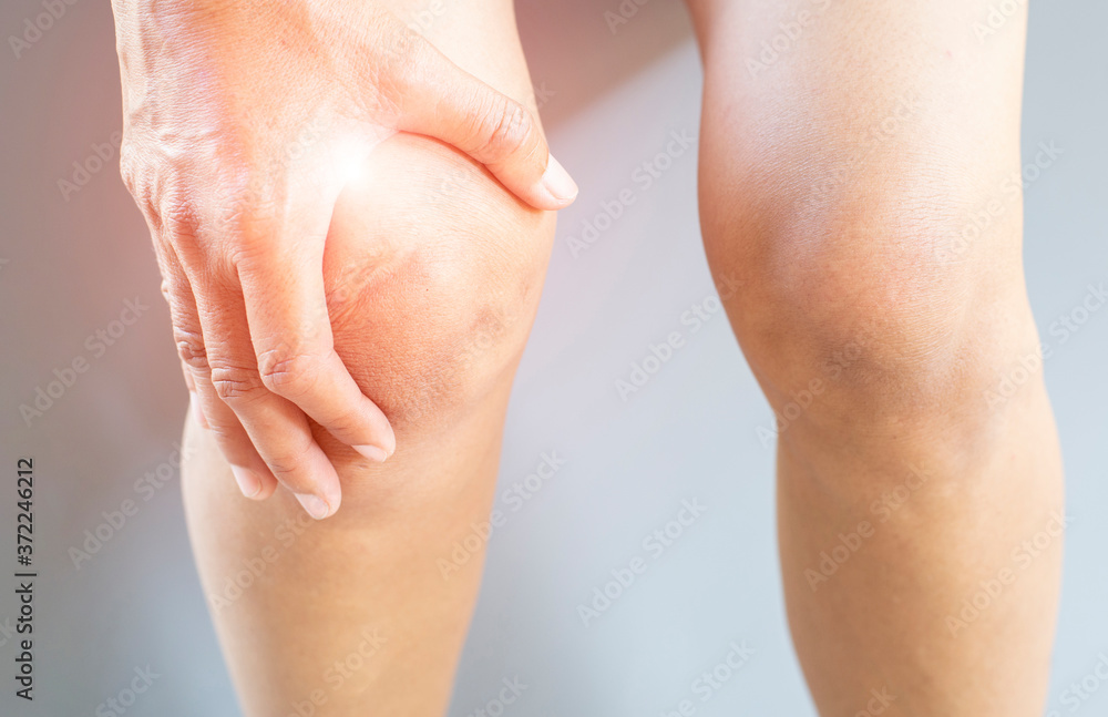 Painful posture of a person's muscles and knee joints. Painful posture of a person's muscles and knee joints.
