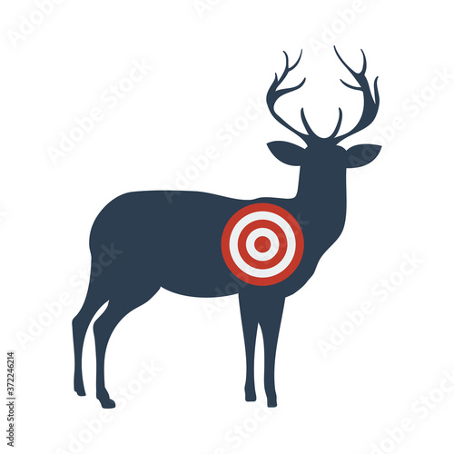 Icon Of Deer Silhouette With Target