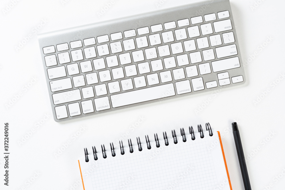 Top view of modern working place