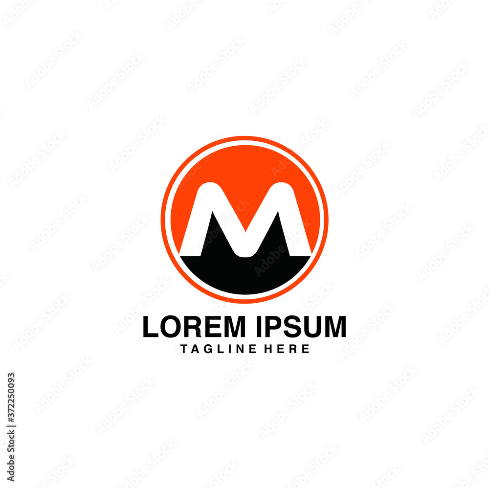 Obraz premium Initials M With Circle Logo Vector Illustration Icon