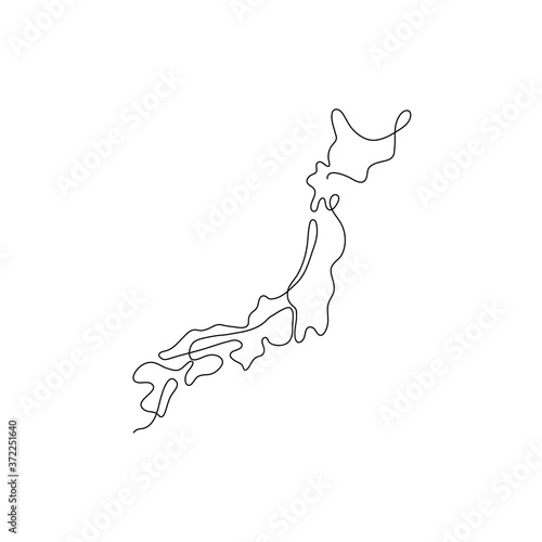 One line Japan design silhouette. Hand drawn minimalism style vector illustration.