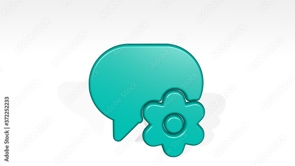 messages bubble settings 3D icon casting shadow, 3D illustration for background and concept messages bubble settings 3D icon casting shadow, 3D illustration for background and concept