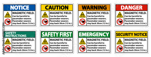 Magnetic field can be harmful to pacemaker wearers.pacemaker wearers.stay back 30cm