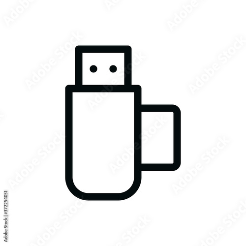 USB micro sd card reader isolated icon, flash drive memory card reader outline vector icon with editable stroke