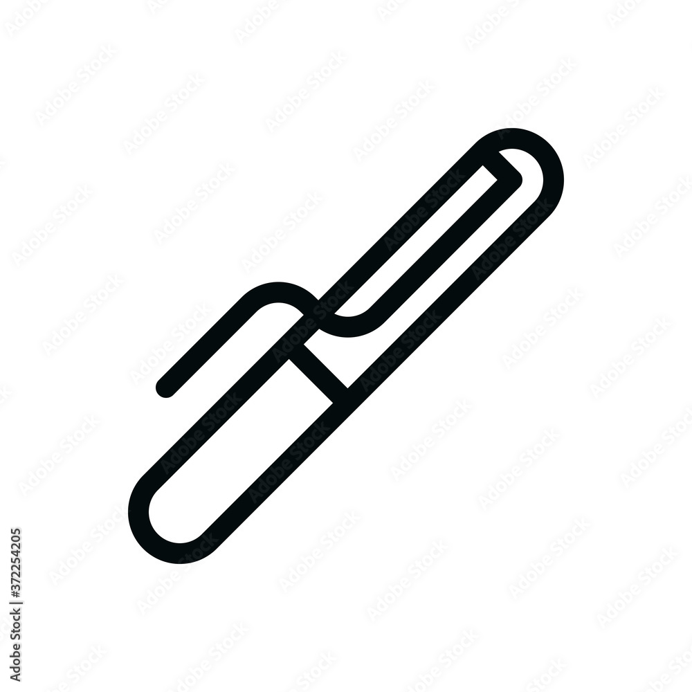 Curling iron isolated icon, hair curling iron outline vector icon with editable stroke Curling iron isolated icon, hair curling iron outline vector icon with editable stroke