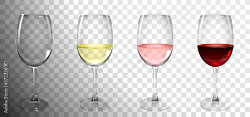 Set of Glasses with Wine