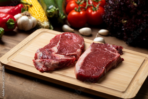 Food background. steak, Fresh raw beef, background.