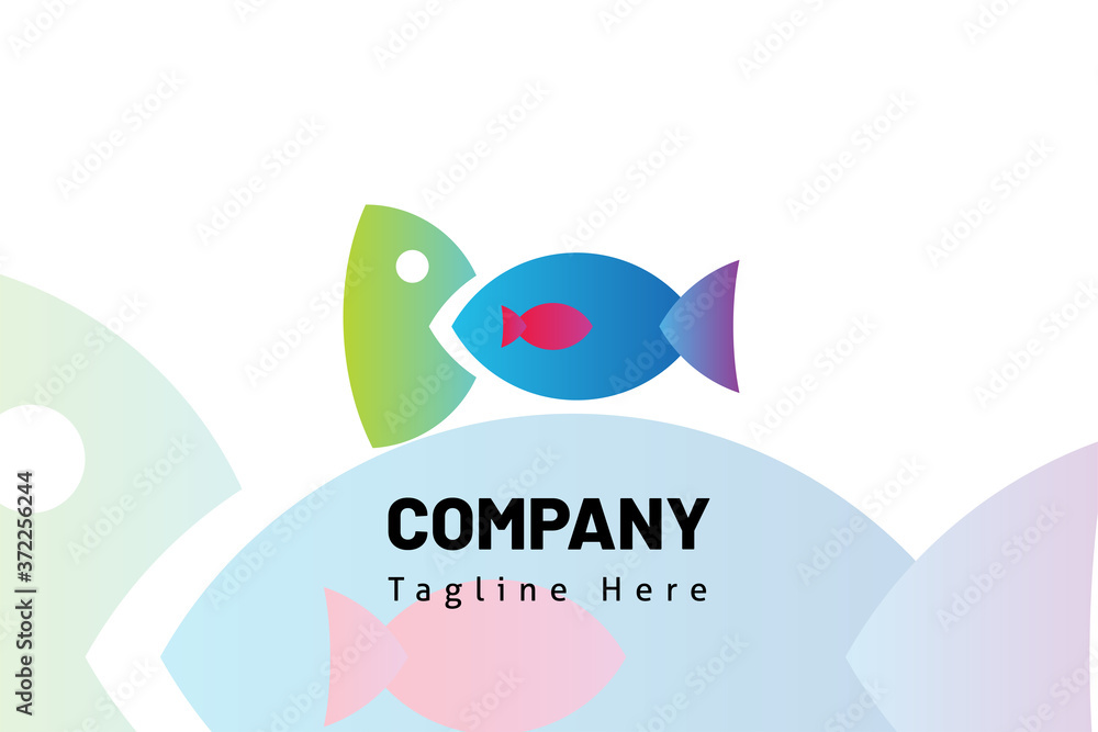 logo fish icon illustration gradient logo fish icon illustration gradient
