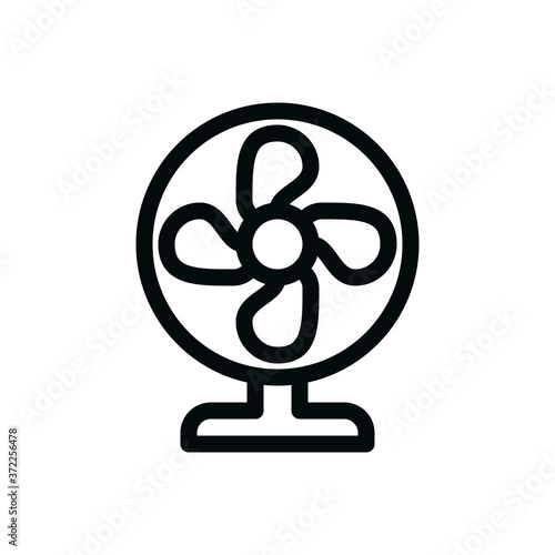 Fan ventilator isolated icon, fan air ventilation linear icon, electric blower outline vector icon with editable stroke