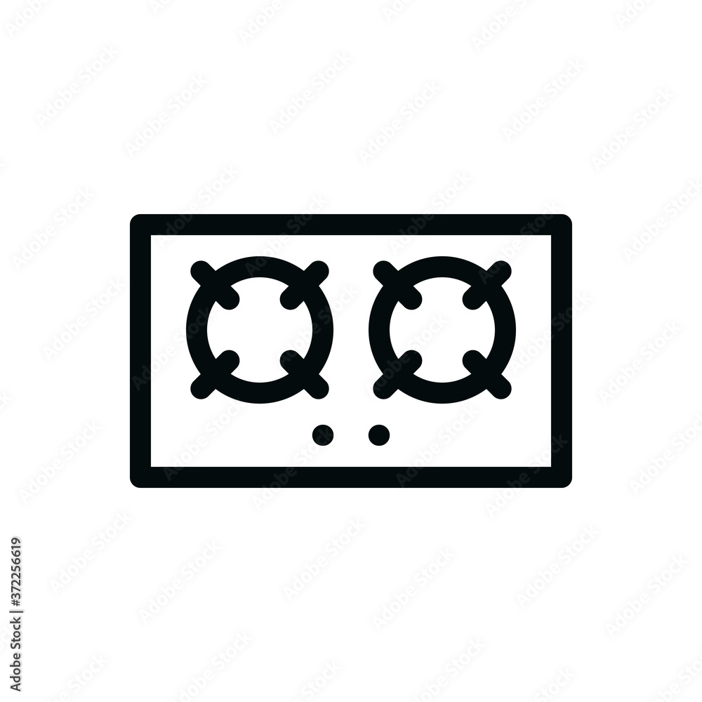 Gas tabletop stove isolated icon, tabletop 2 burner gas cooker outline vector icon Gas tabletop stove isolated icon, tabletop 2 burner gas cooker outline vector icon